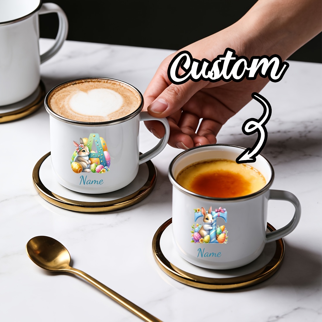 Personalized Mug Floral Initia - đánh giá và giá Coffee Equipment Names