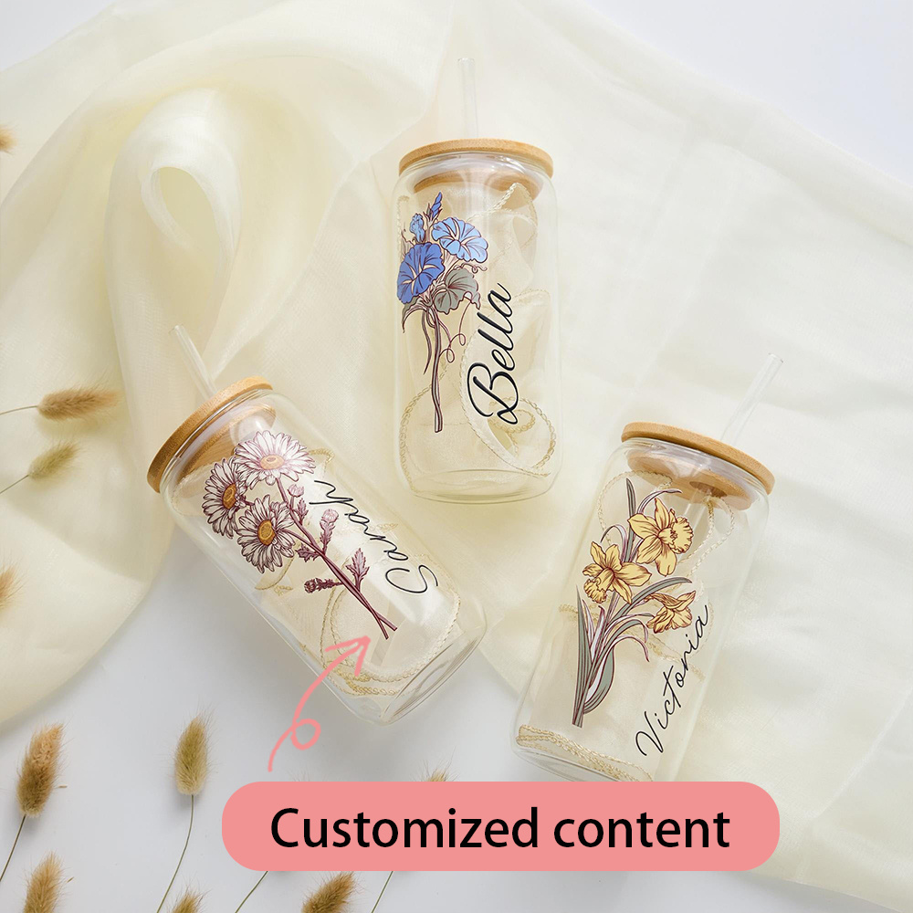 Custom Birth Flower Glass Can  - đánh giá và giá Coffee Equipment Names