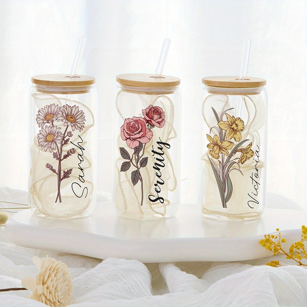 Custom Birth Flower Glass Can  - đánh giá và giá Coffee Equipment Names